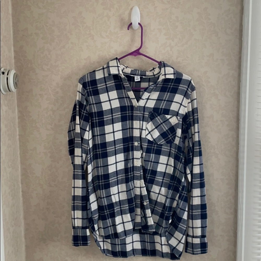 Old navy plaid women’s shirt blue
